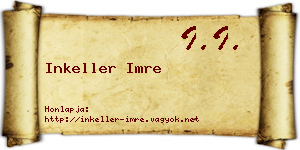 Inkeller Imre névjegykártya